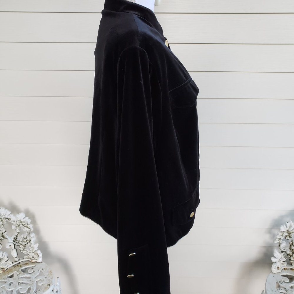 NWT Black Velvet Who What Wear Military Style Jacket - Picture 4 of 7